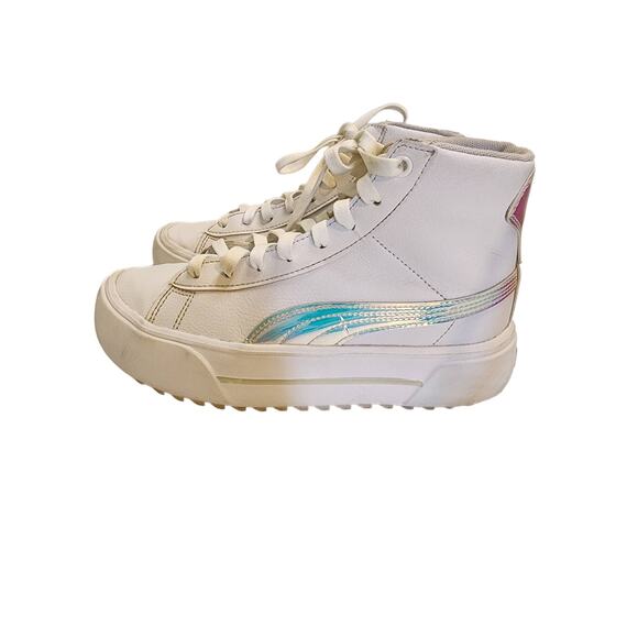 PUMA Kaia Mid Irresistible White-Nimbus Cloud Leather Upper High Top Size 6 - Picture 1 of 7